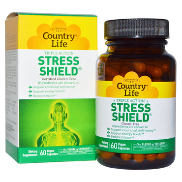 Country Life, Stress Shield, Triple Action, 60 gélules végétaliennes