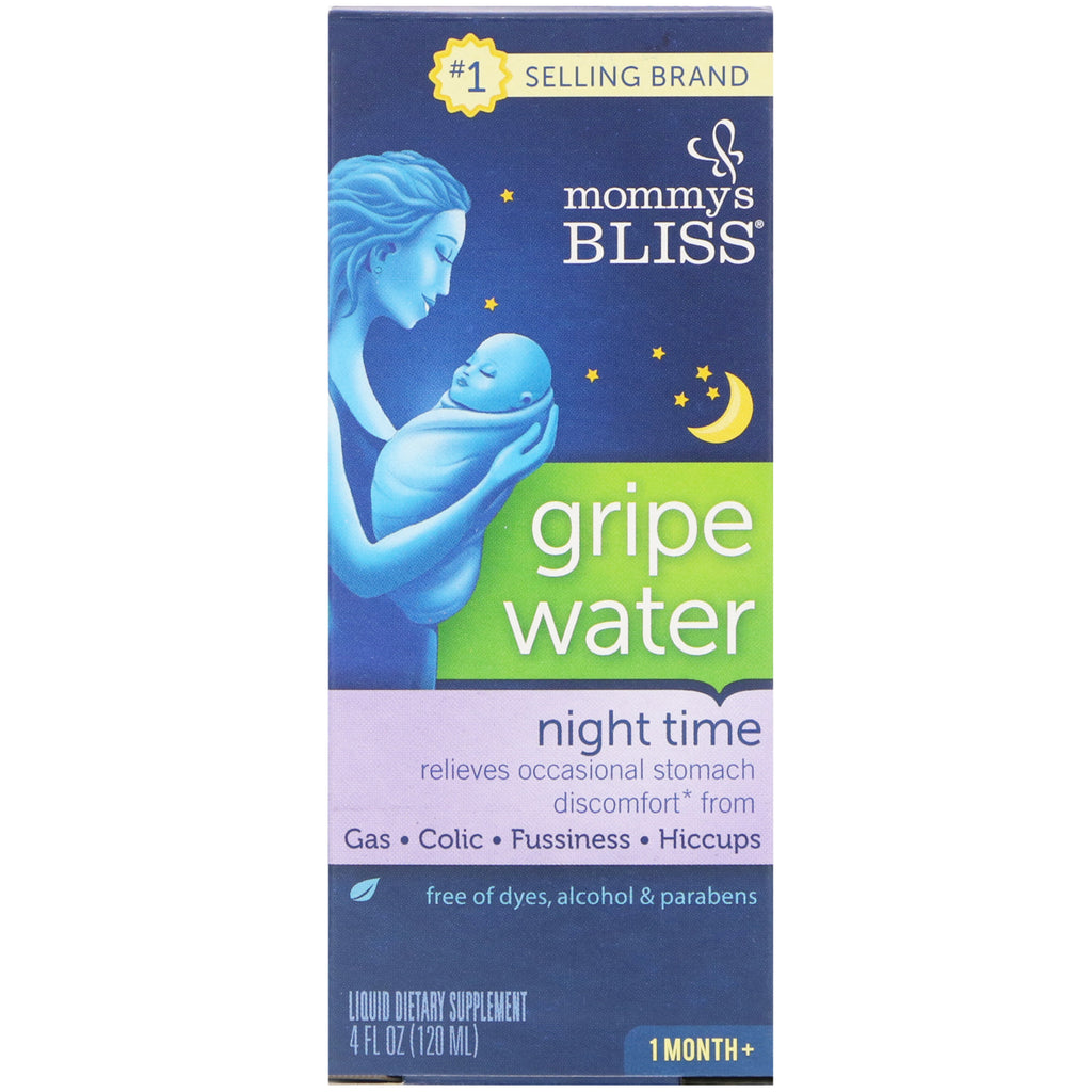 Mommy's Bliss, Noapte, Gripe Water, 1 lună+, 4 fl oz (120 ml)