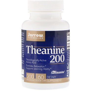 Jarrow Formulas, Theanine 200, 200 mg, 60 de capsule vegetale