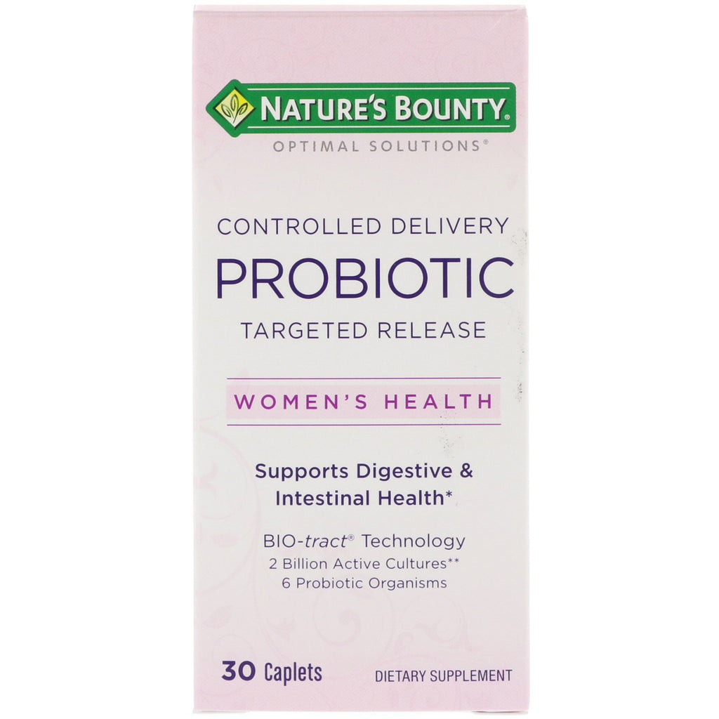 Nature's Bounty, Solutions optimales, probiotique à livraison contrôlée, 30 caplets