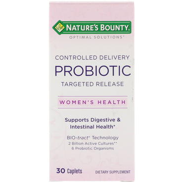 Nature's Bounty, Solutions optimales, probiotique à livraison contrôlée, 30 caplets