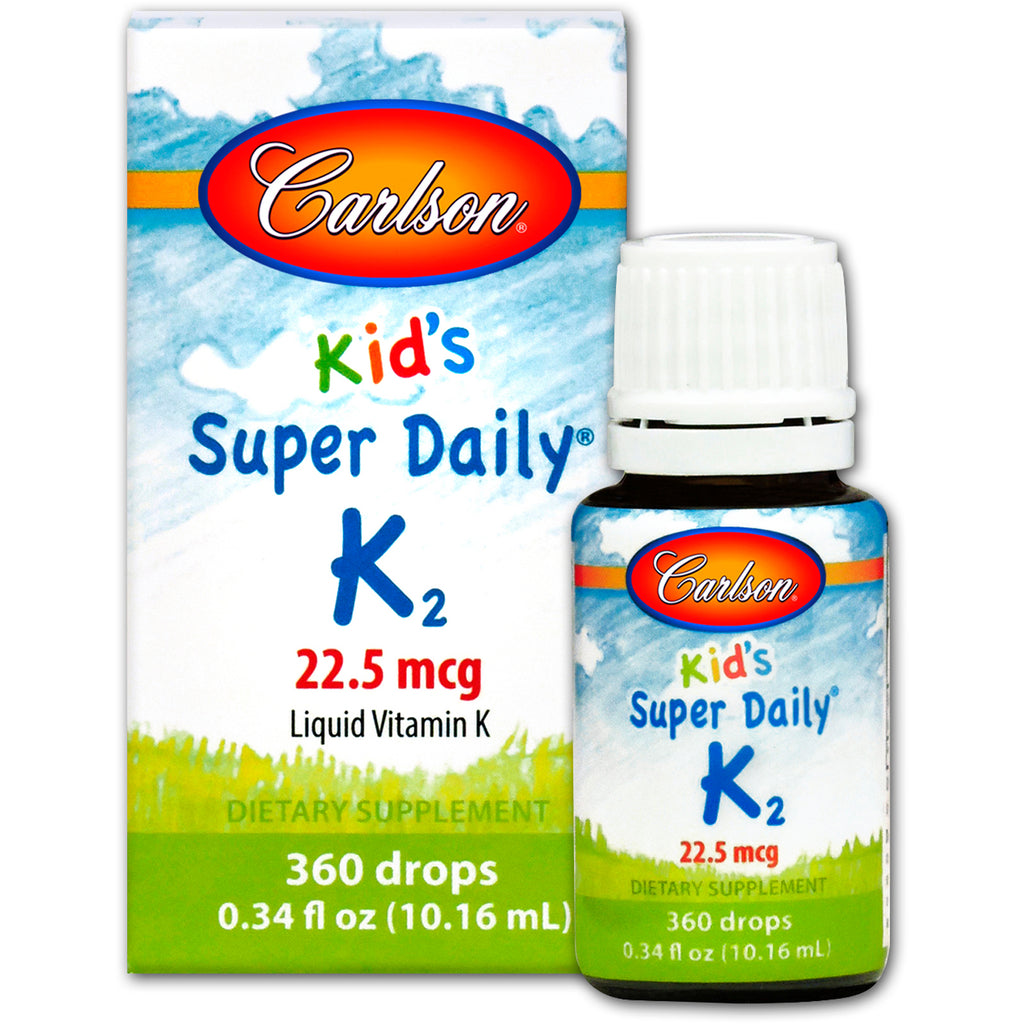 Carlson Labs, børn, Super Daily K2, 22,5 mcg, 0,34 fl oz (10,16 ml)