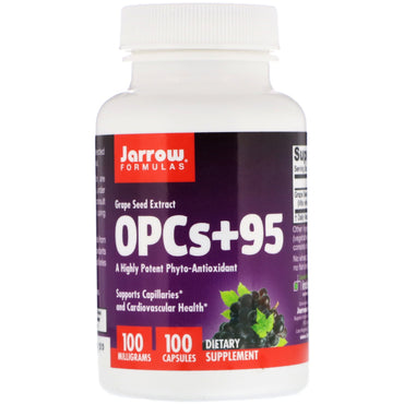 Jarrow Formulas, OPC + 95, extracto de semilla de uva, 100 mg, 100 cápsulas