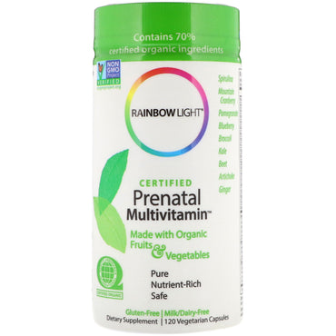 Rainbow light, certifierad prenatal multivitamin, 120 vegetariska kapslar