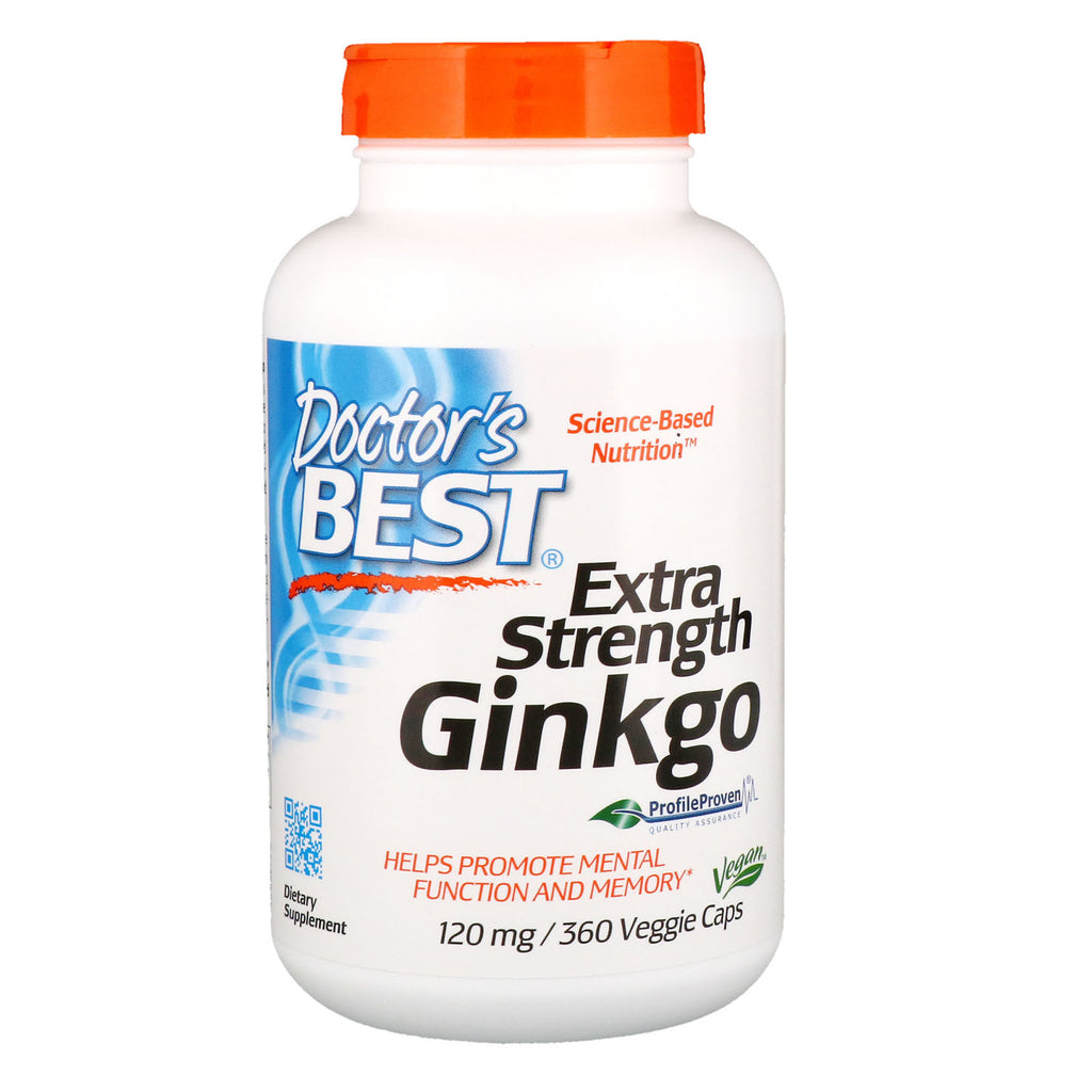 Doctor's Best, Ginkgo o dodatkowej mocy, 120 mg, 360 kapsułek wegetariańskich