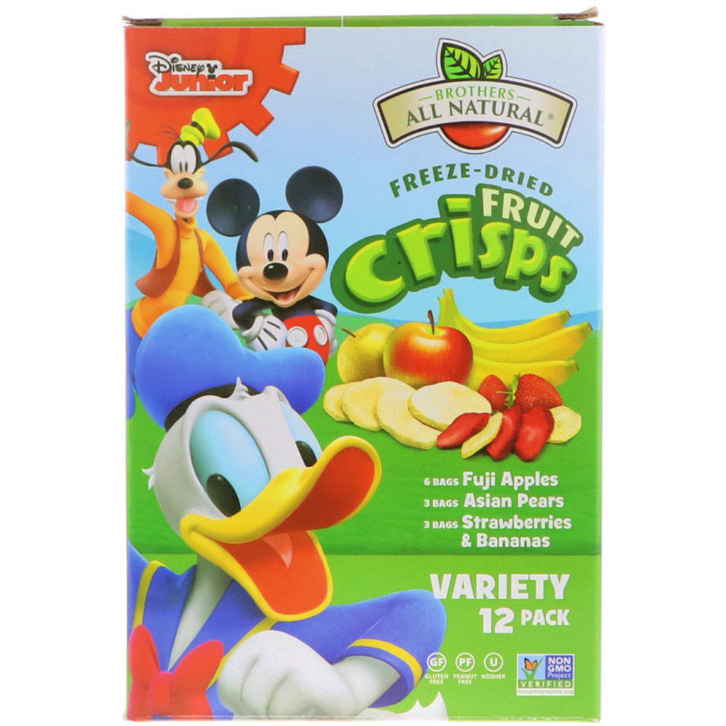 Brothers-All-Natural Disney Junior ฟรีซดราย - Fruit Crisps Variety Pack 12 Pack 4.44 oz (126 g)
