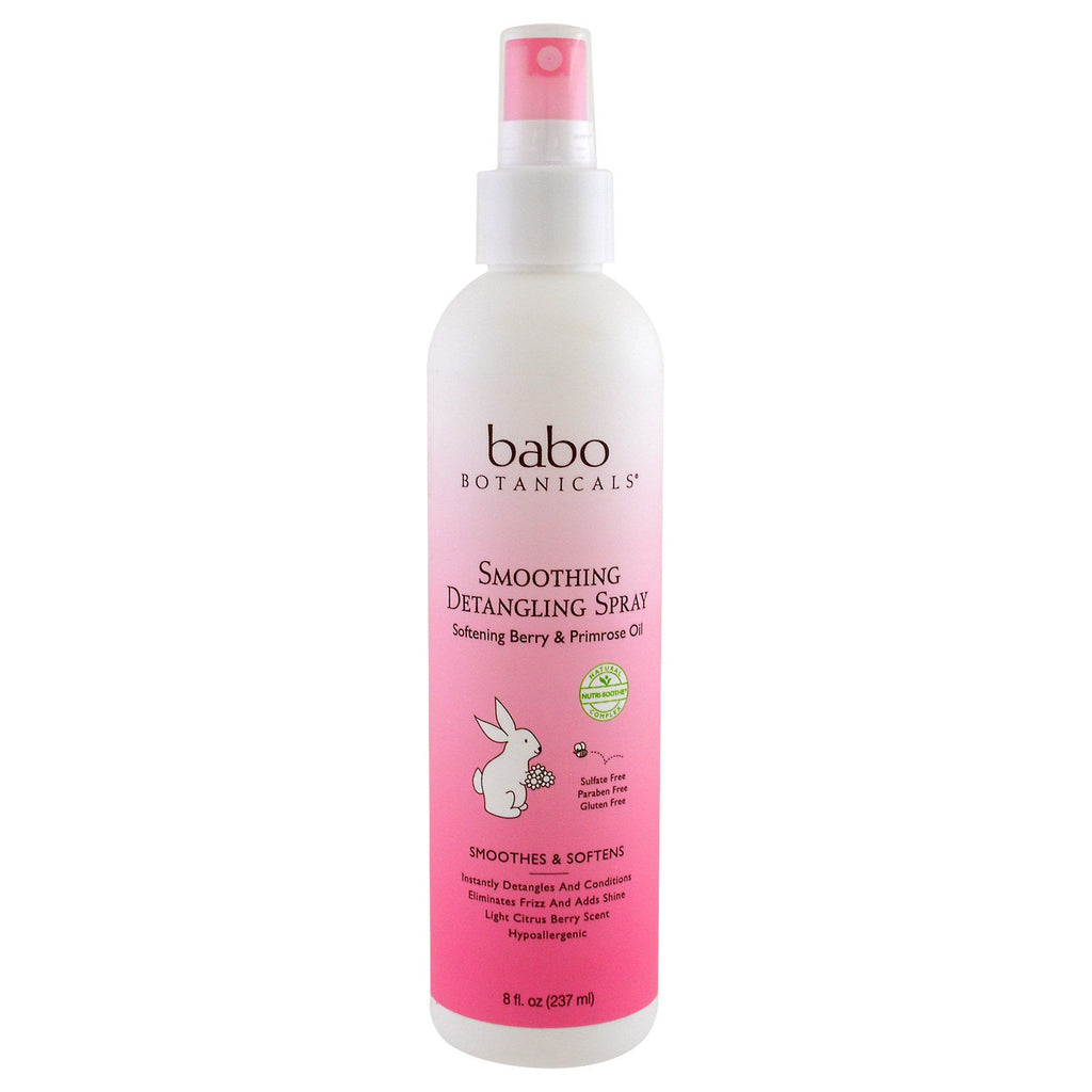 Babo Botanicals, Płynny spray ułatwiający rozczesywanie, Jagoda z wiesiołka, 8 uncji (237 ml)