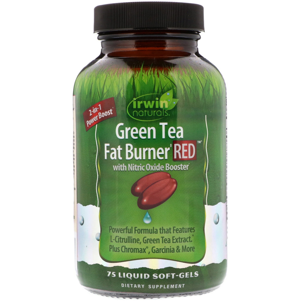 Irwin naturals, grønn te fettforbrenner rød, 75 flytende myke geler