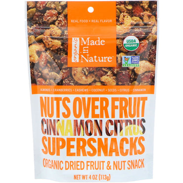 Made in Nature, Supersnacks de nueces sobre frutas, cítricos y canela, 4 oz (113 g)