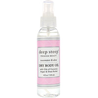 Deep Steep, Dry Body Oil, Rosewater & Aloe, 4 fl oz (118 ml)