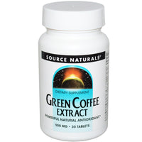 Source Naturals, Green Coffee Extract, 500 mg, 30 Tablets