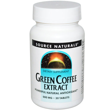 Source Naturals, groene koffie-extract, 500 mg, 30 tabletten