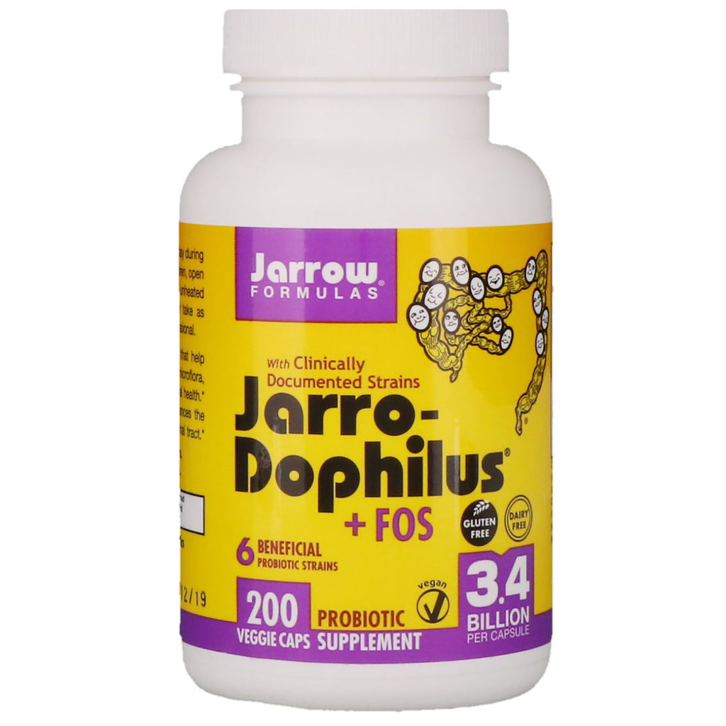 Jarrow Formulas, Jarro-Dophilus + FOS, 3,4 mil millones, 200 cápsulas