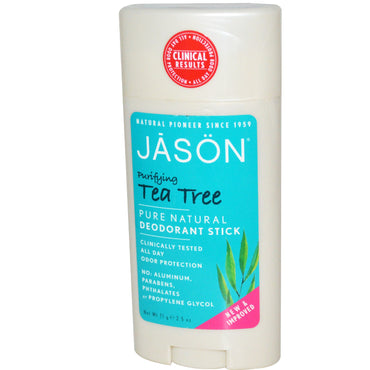 Jason Natural, Desodorante en barra, Árbol de té purificante, 2,5 oz (71 g)