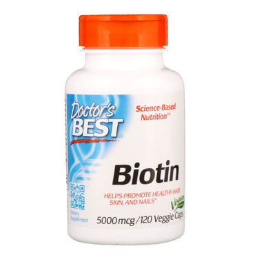 Doctor's Best, Biotin, 5.000 mcg, 120 vegetarische Kapseln