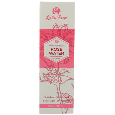 Leven Rose, 100 % pura y agua de rosas, 4 fl oz (118 ml)