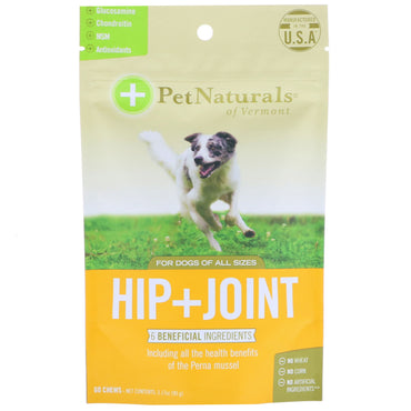 Pet Naturals of Vermont、ヒップ + ジョイント、犬用、60 噛み、3.17 オンス (90 g)