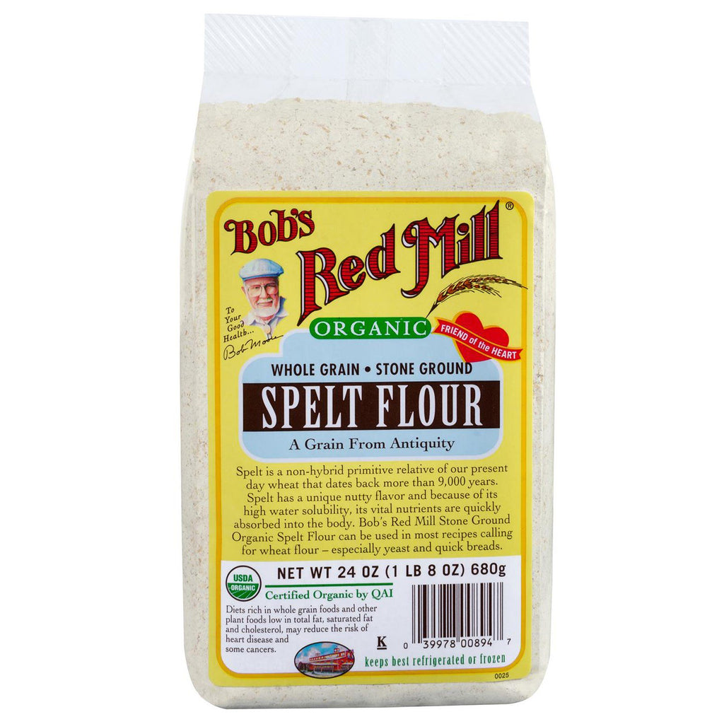 Bob's Red Mill, קמח כוסמין, דגנים מלאים, 24 אונקיות (680 גרם)