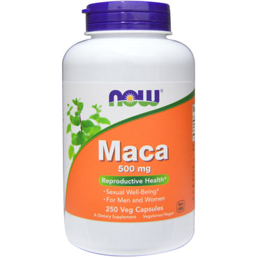 Now Foods, Maca, 500 mg, 250 cápsulas vegetales