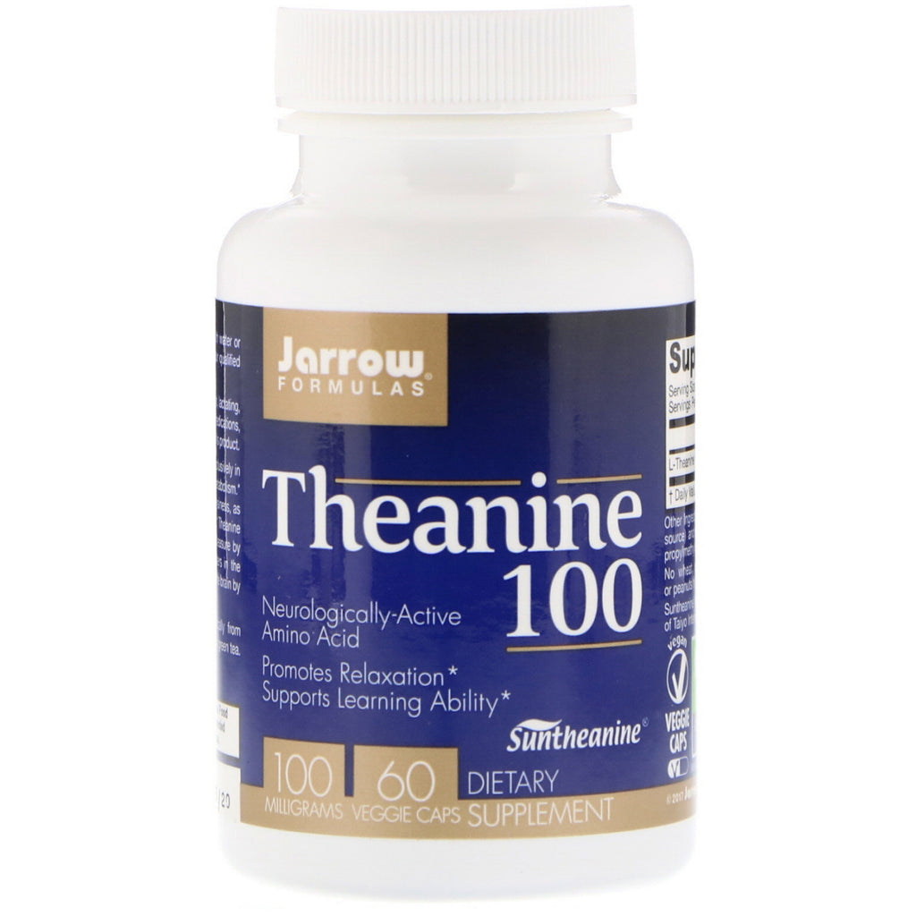 Jarrow Formulas, Theanine 100, 100 mg, 60 de capsule vegetale