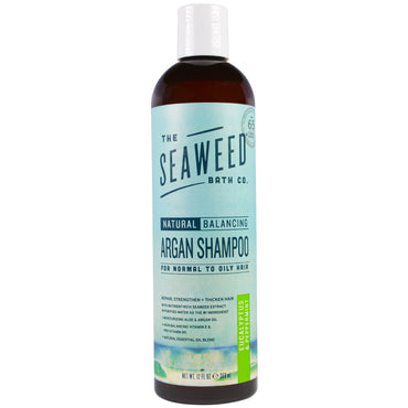 Seaweed Bath Co., Champú de argán equilibrante natural, eucalipto y menta, 12 fl oz (360 ml)