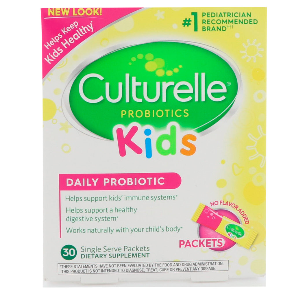 Culturelle, dla dzieci, codzienny probiotyk, bez smaku, 30 pojedynczych porcji