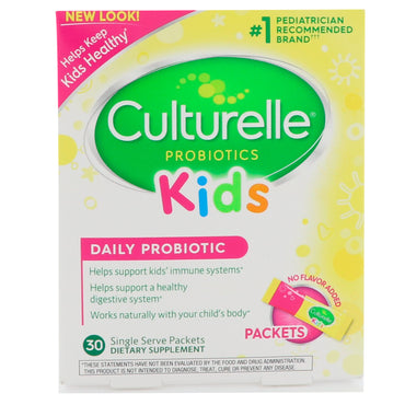 Culturelle, crianças, probiótico diário, sem sabor, 30 pacotes de dose única