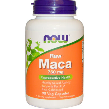 Now Foods, Maca, Crua, 750 mg, 90 Cápsulas Vegetais