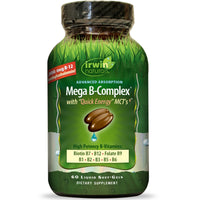 Irwin Naturals, Mega B Complex, with Quick Energy MCT's, 60 Liquid Soft-Gels