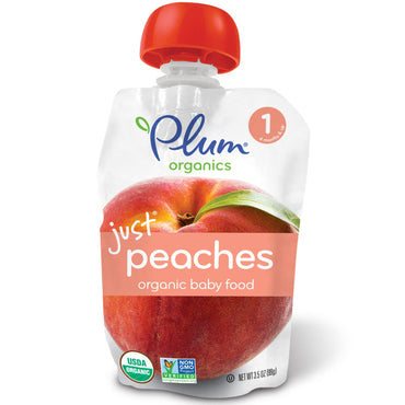 Plum's Baby Food Stage 1 Just Peaches 3.5 oz (99 גרם)
