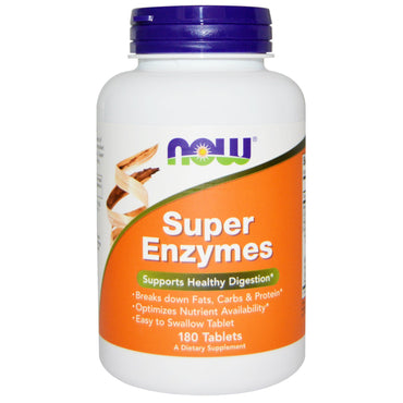 Now Foods, Superenzyme, 180 Tabletten