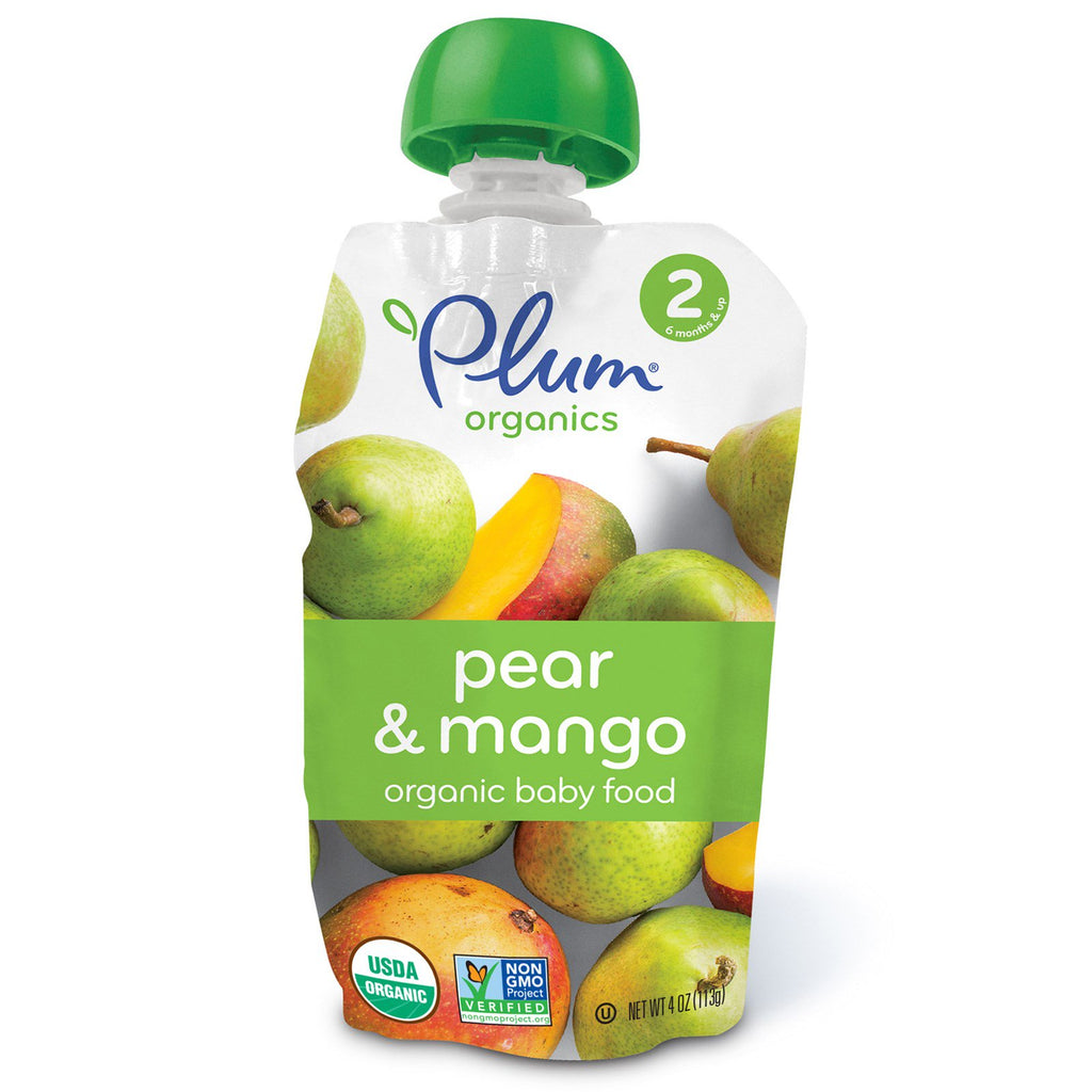 อาหารเด็ก Plum s Stage 2 Pear & Mango 4 ออนซ์ (113 g)