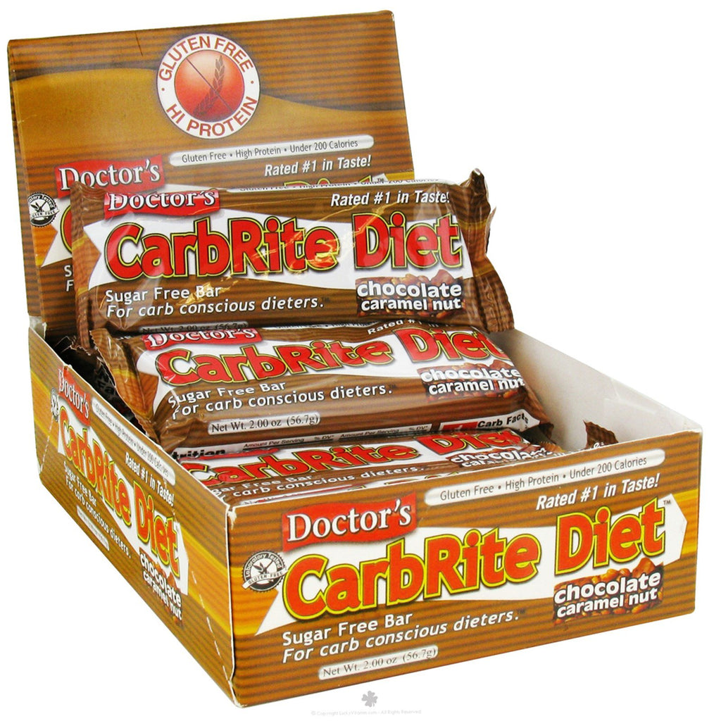 Universal Nutrition Doctor's CarbRite Diet Chocolat Caramel Noix 12 barres 2,0 oz (56,7 g) chacune