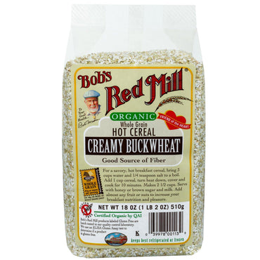 Bob's Red Mill,، الحبوب الكاملة الساخنة، الحنطة السوداء الكريمية، 18 أونصة (510 جم)