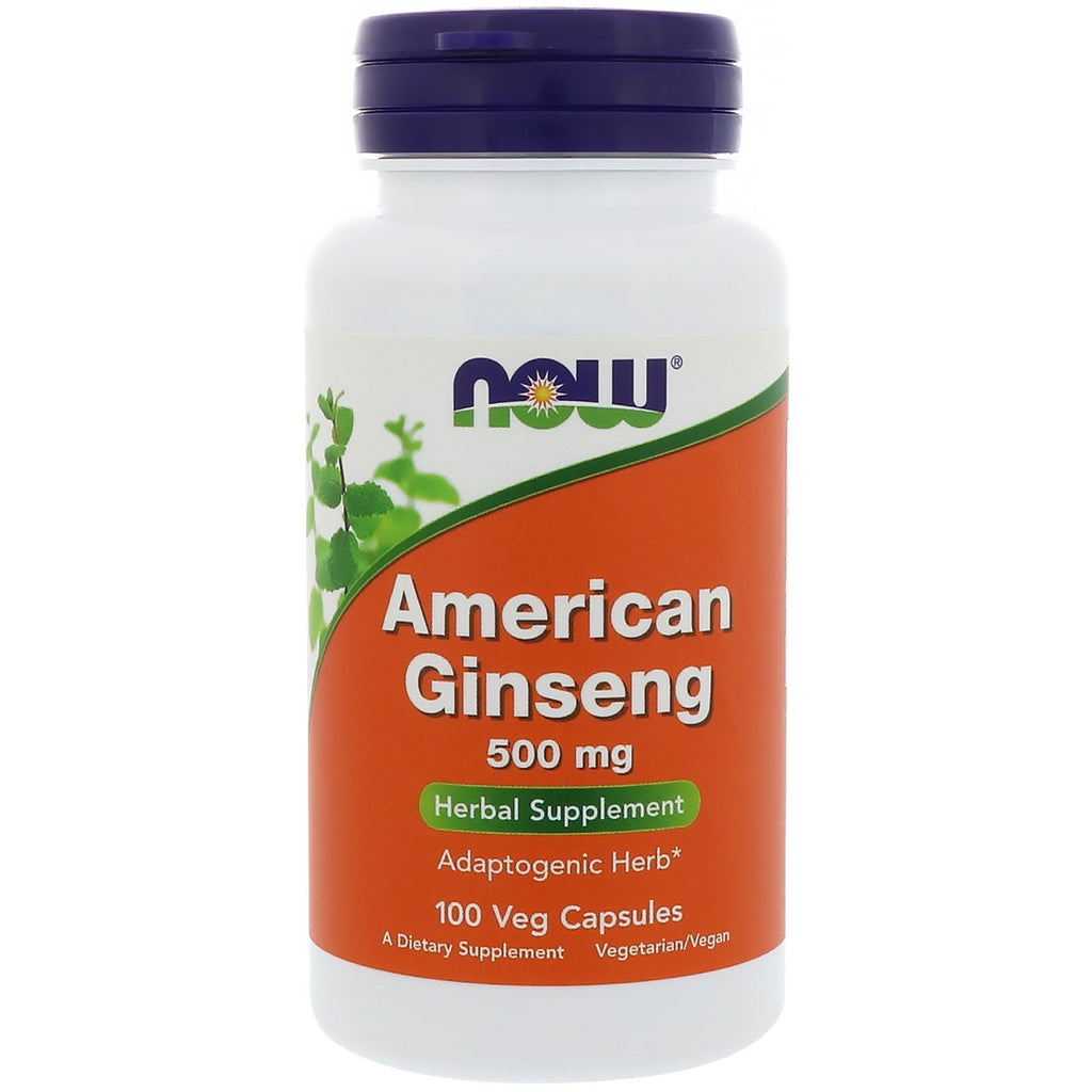 Now Foods, Ginseng americano, 500 mg, 100 cápsulas vegetales