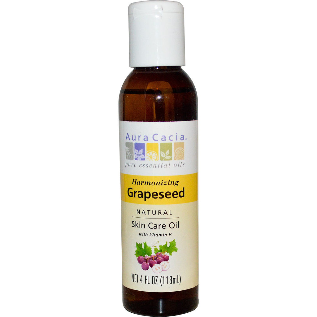 Aura Cacia, Natural Skin Care Oil, Harmonizing Grapeseed, 4 fl oz (118 ml)