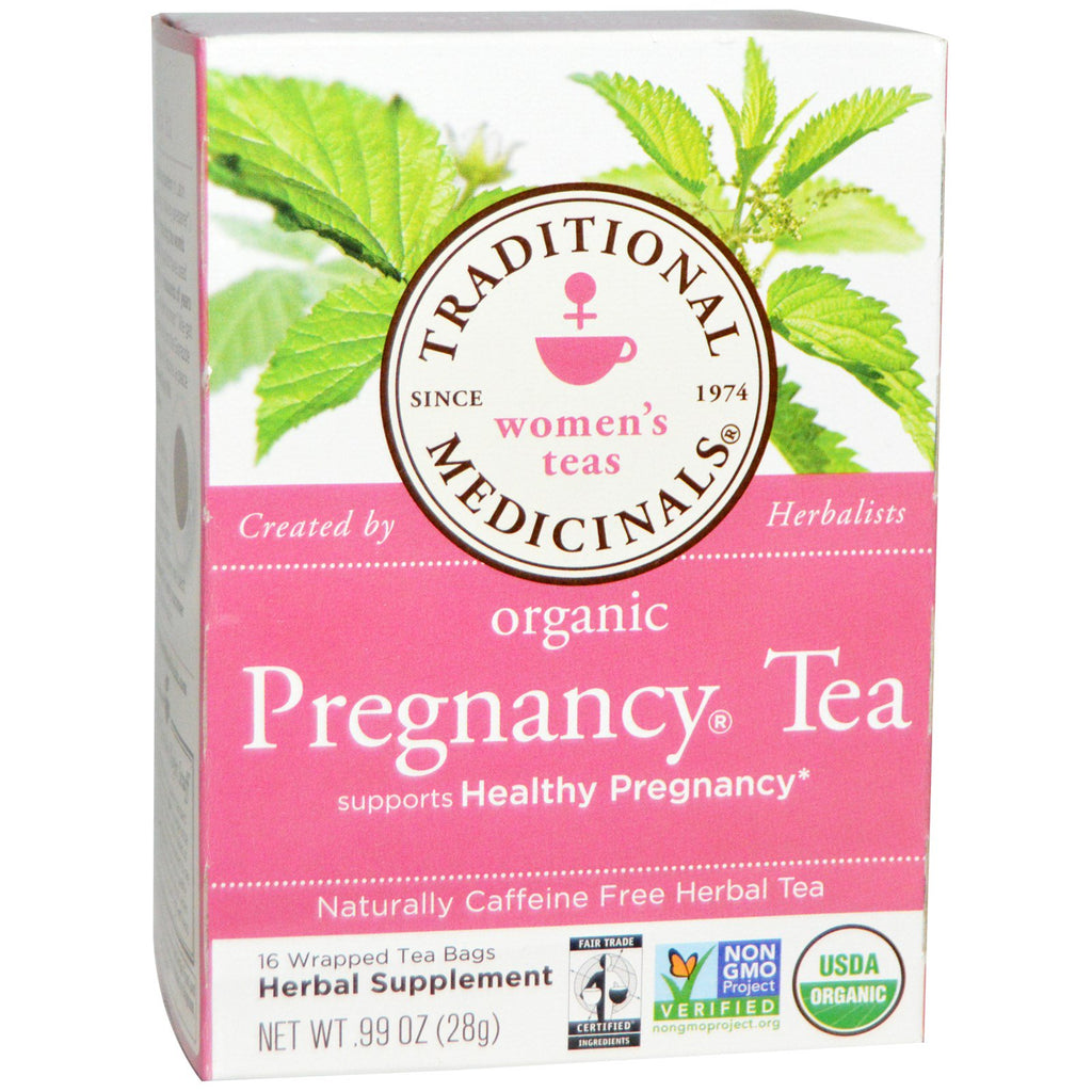 Tradycyjne leki, Herbata dla kobiet, Herbata dla kobiet w ciąży, Herbata ziołowa naturalnie bez kofeiny, 16 zapakowanych torebek z herbatą, 0,99 uncji (28 g)