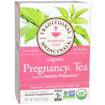 التقليدية الطبية، شاي النساء، شاي الحمل، شاي أعشاب طبيعي خالٍ من الكافيين، 16 كيس شاي مغلف، 0.99 أونصة (28 جم)