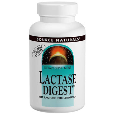 Source naturals, digestat de lactase, 180 gélules végétariennes