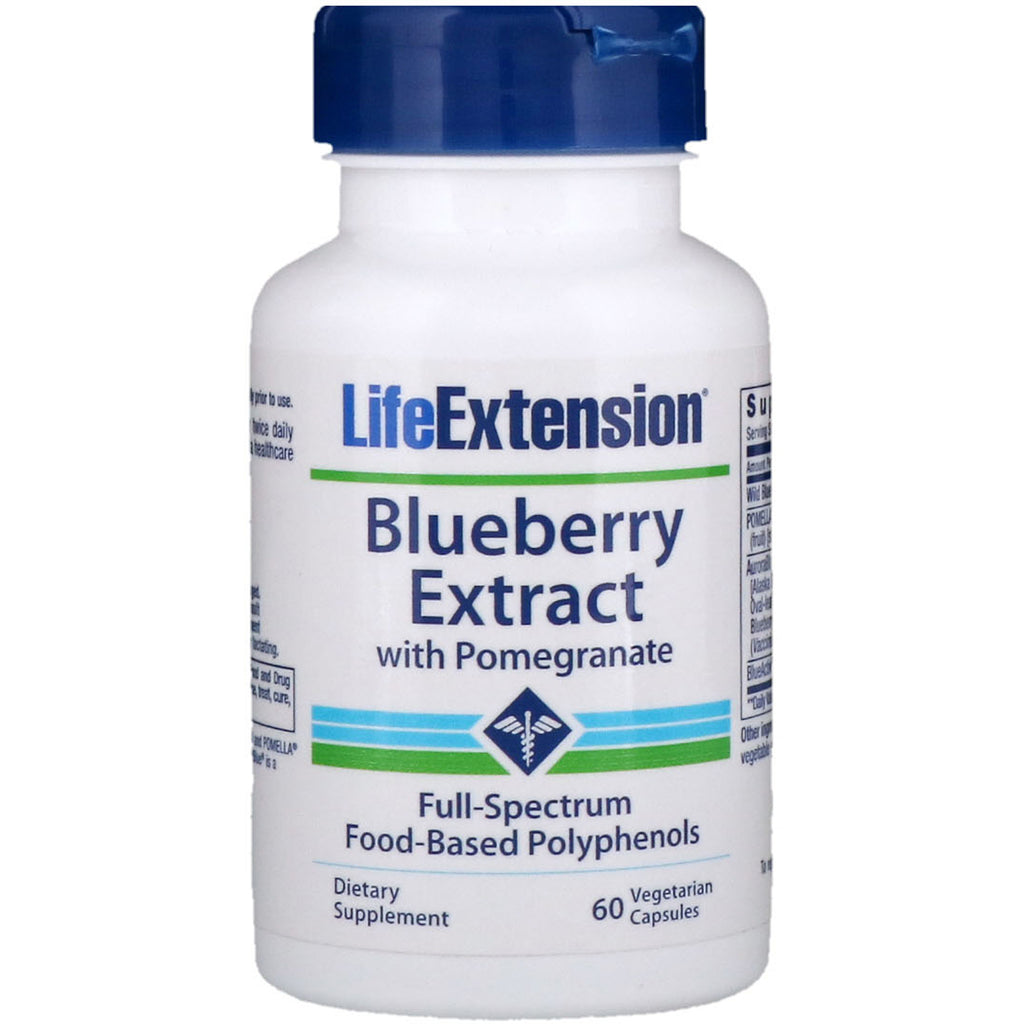 Life Extension, مستخلص التوت الأزرق مع الرمان، 60 كبسولة نباتية