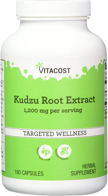 Extract de rădăcină Vitacost Kudzu -- 1200 mg per porție - 180 capsule