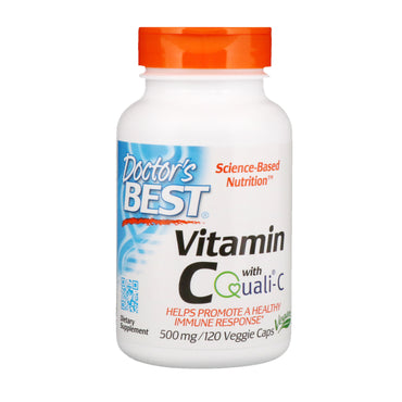Doctor's Best, Vitamina C com Quali-C, 500 mg, 120 Cápsulas Vegetais