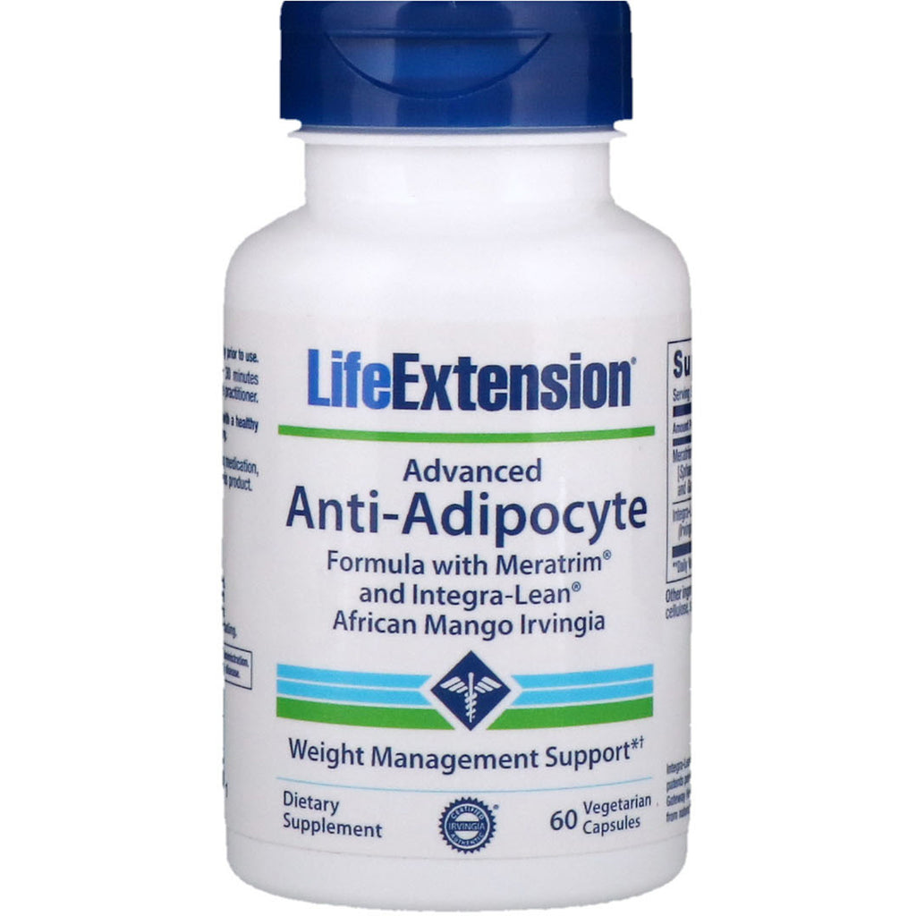 Life Extension, formula avanzata anti-adipociti con meratrim e mango africano integrato Irvingia, 60 capsule vegetariane