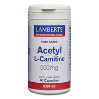 Lamberts Acetil L-Carnitina 500 mg, 60 Cápsulas