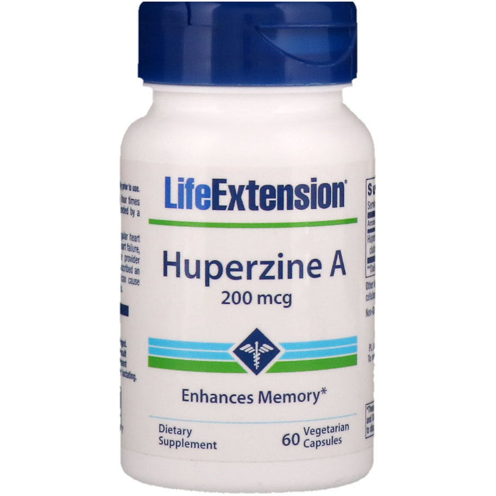 Life Extension, huperzina A, 200 mcg, 60 cápsulas vegetarianas