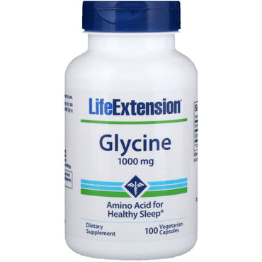 Life Extension, Glycine, 1000 mg, 100 vegetariske kapsler