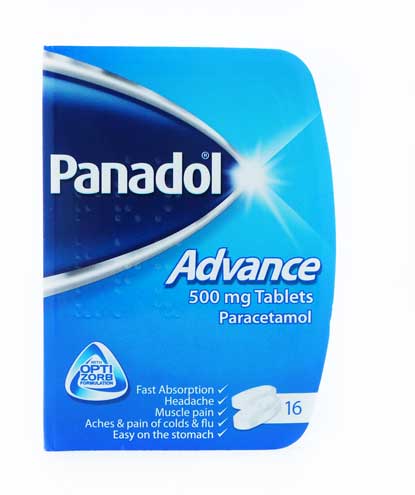 Panadol Advance 500 mg comprimidos, paquete de 16