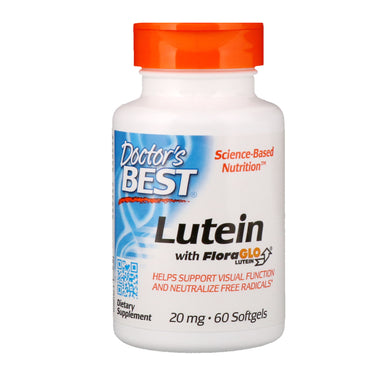Doctor's Best, Luteína com FloraGlo Luteína, 20 mg, 60 Cápsulas Softgel