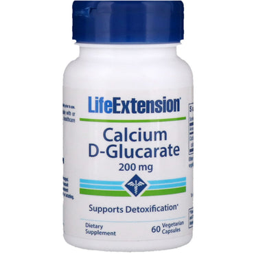 Life Extension, D-Glucarato de Cálcio, 200 mg, 60 Cápsulas Vegetais