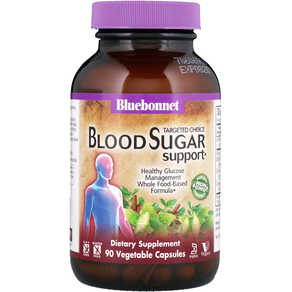 תזונת Bluebonnet, בחירה ממוקדת, תמיכת סוכר בדם, 90 כמוסות ירקות